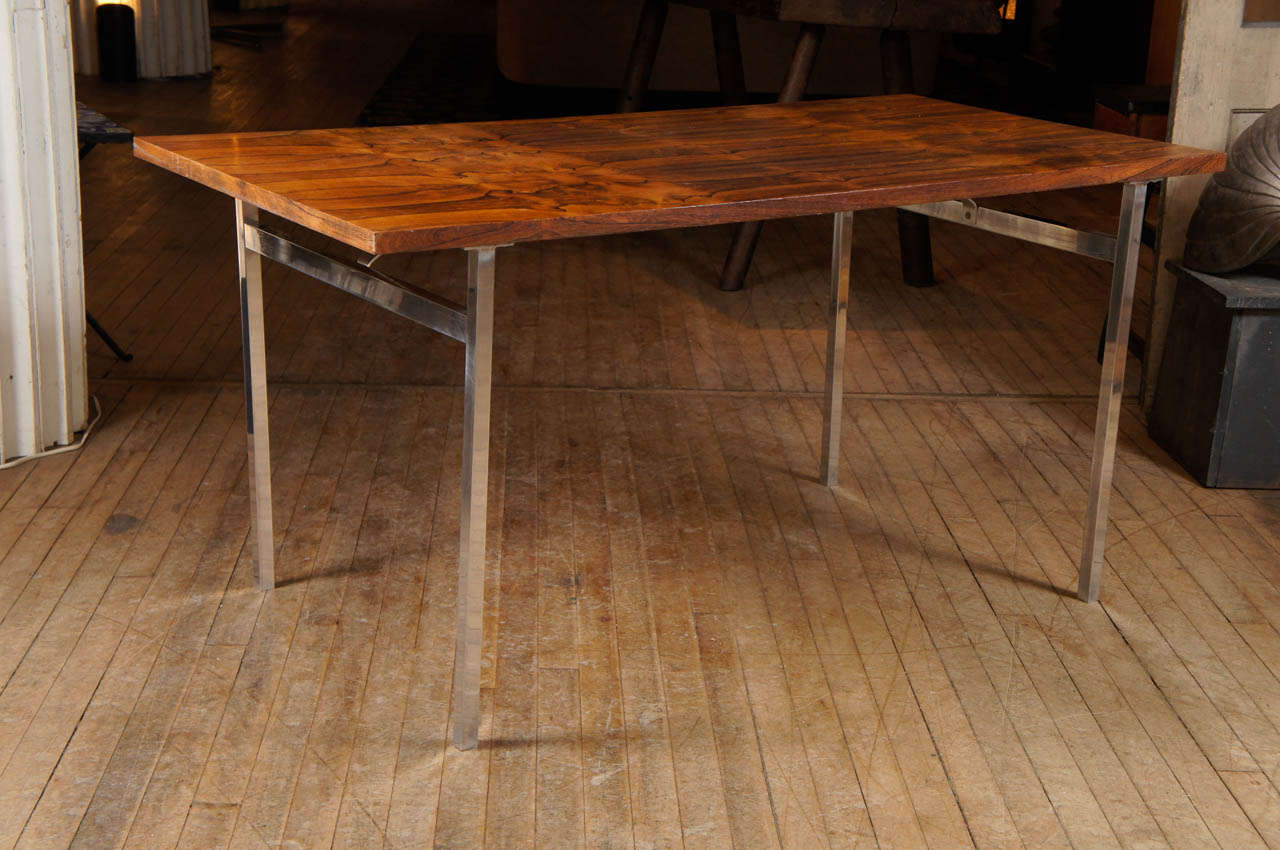 20th Century Rosewood and Chrome Table