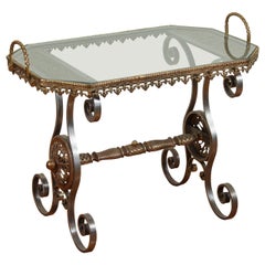 Solid Brass and Pewter Oscar Bach Side Tray Table