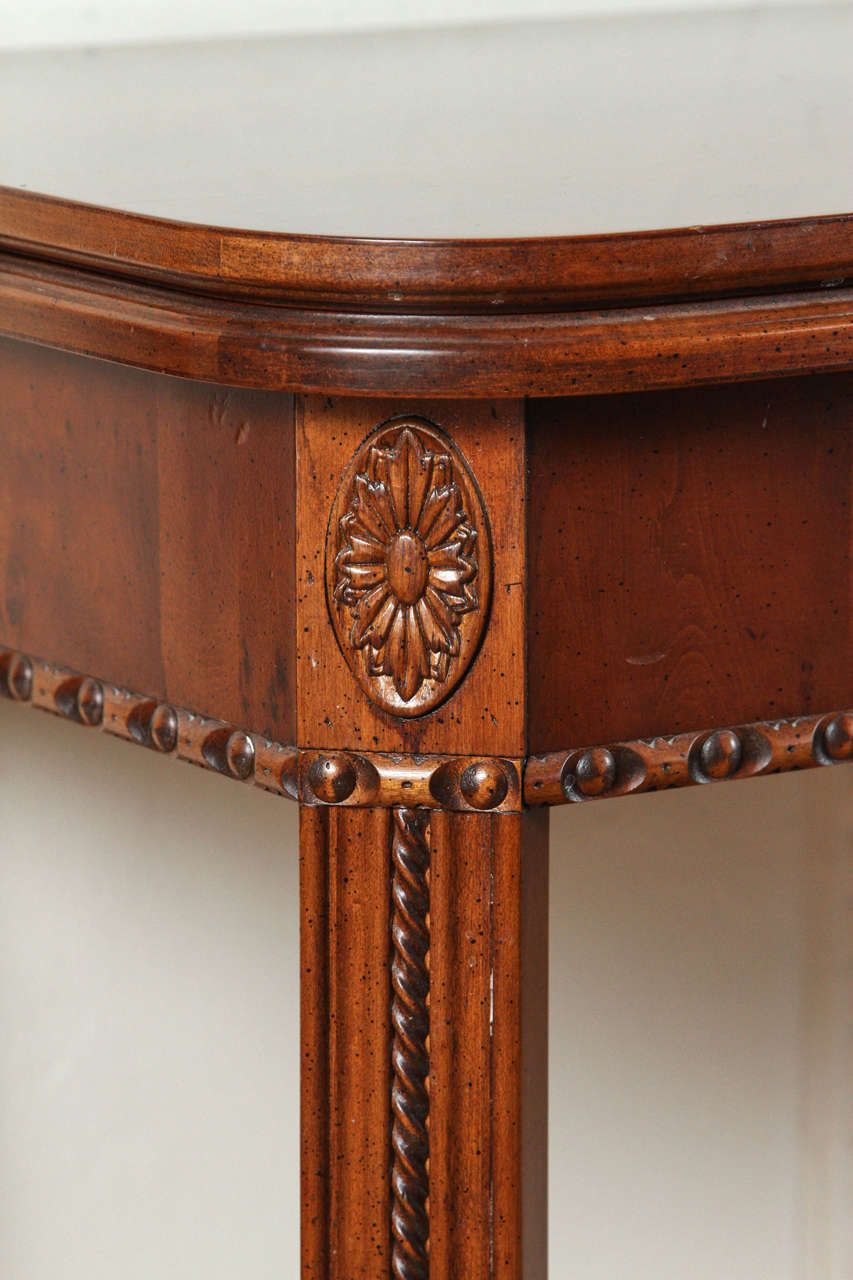 Reproduction Piece from Hickory Chair in Yew Wood with Carved Detail