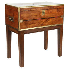 A Brass-Bound Camphor Wood Campaign Writing Desk, c. 1850