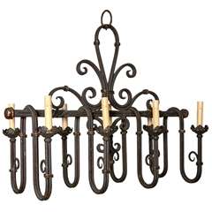 Vintage French Iron Chandelier