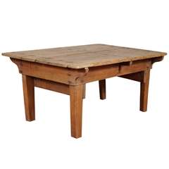 Antique Rustic French Country Pine Coffee Table