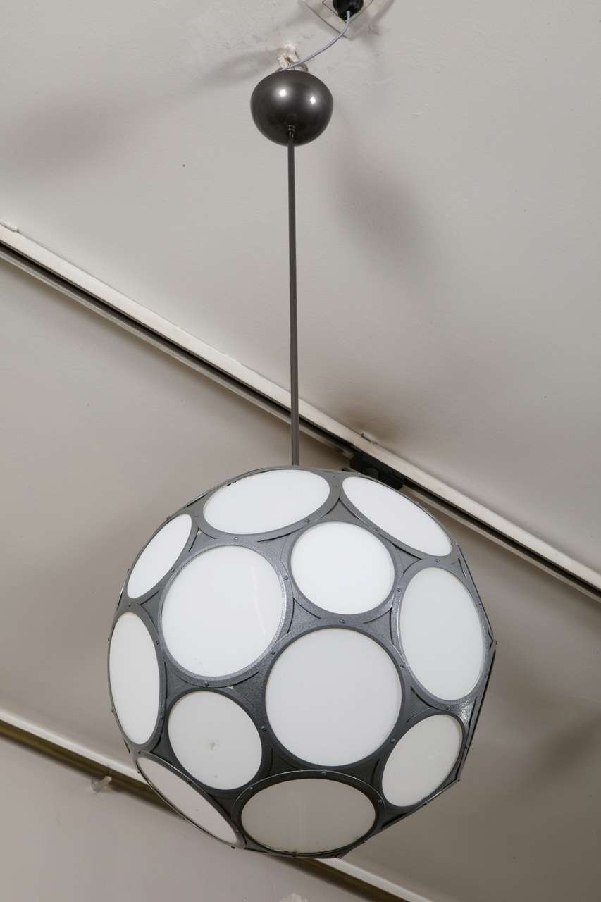 metal ball structure with depolished glass 