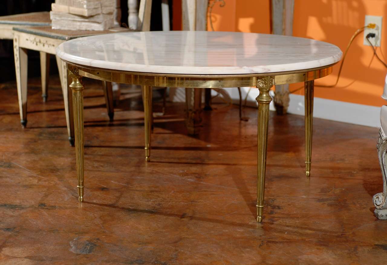 French Marble and Brass Coffee Table 2