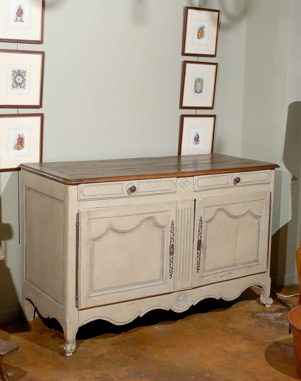 19th Century French Provincial Paint Decorated Buffet For Sale 6