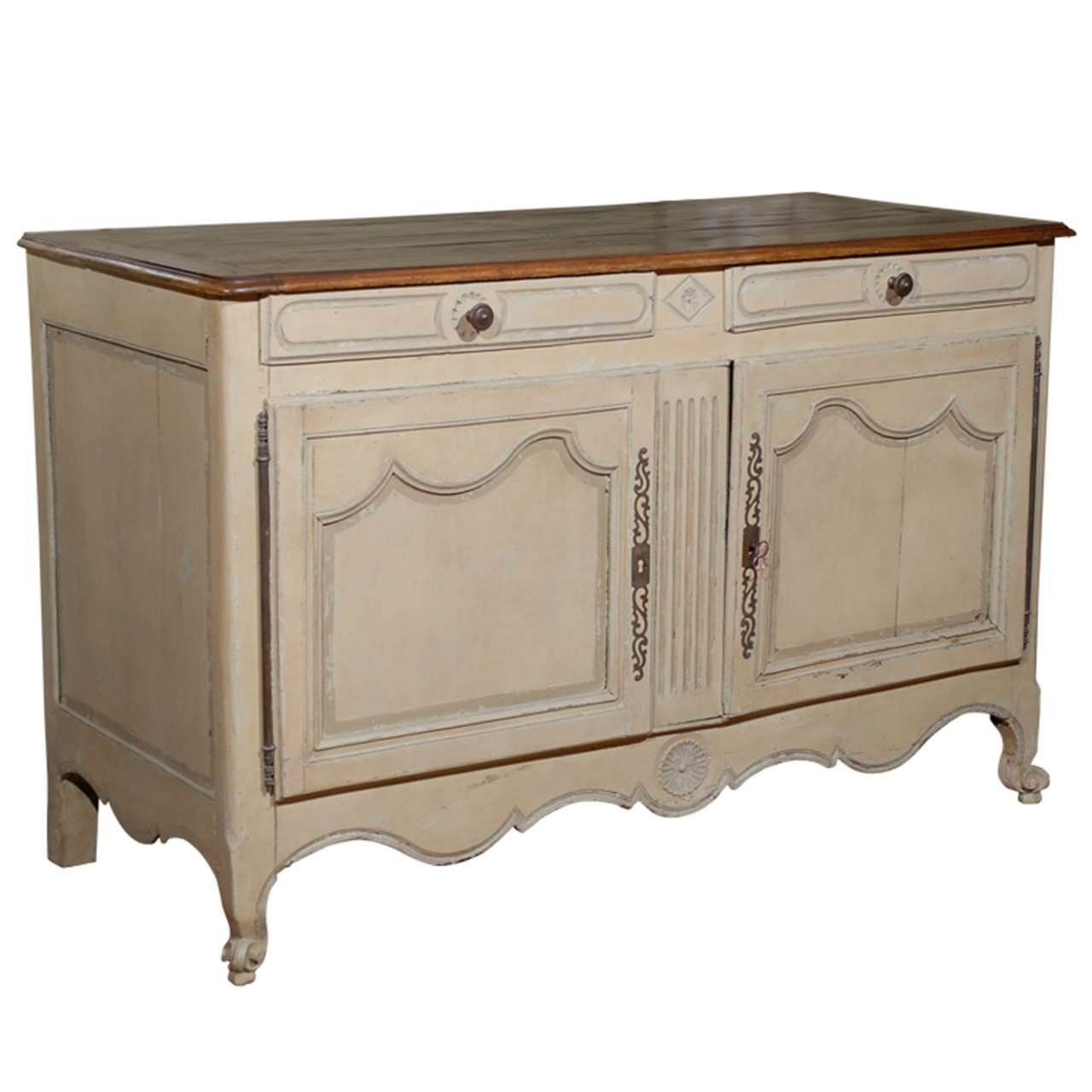 19th Century French Provincial Paint Decorated Buffet For Sale