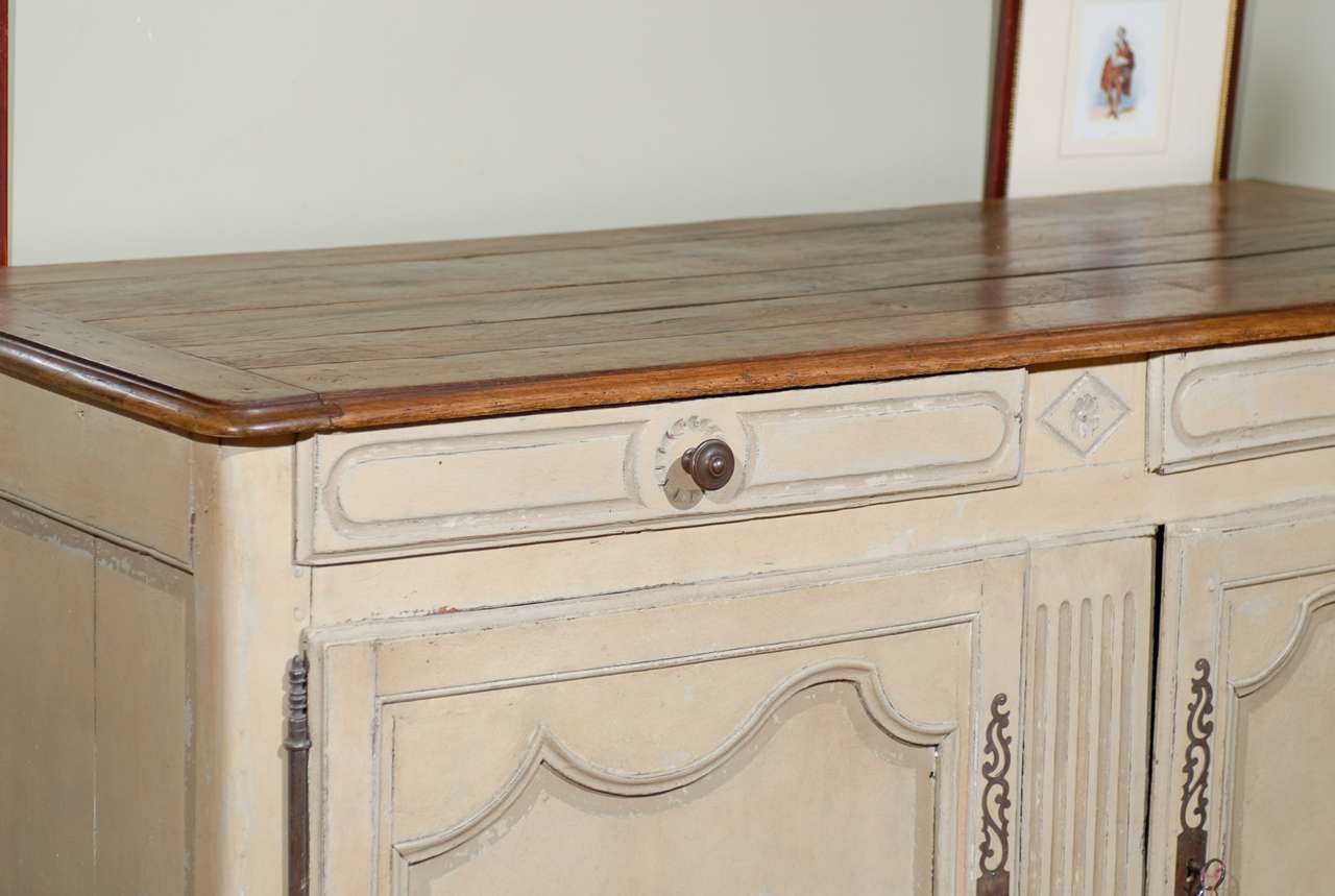 Wood 19th Century French Provincial Paint Decorated Buffet For Sale