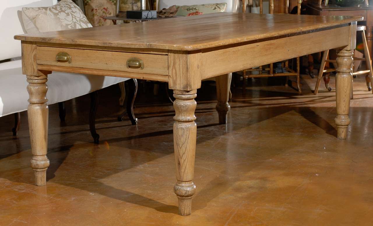 19th Century English Pine Farm Table at 1stdibs