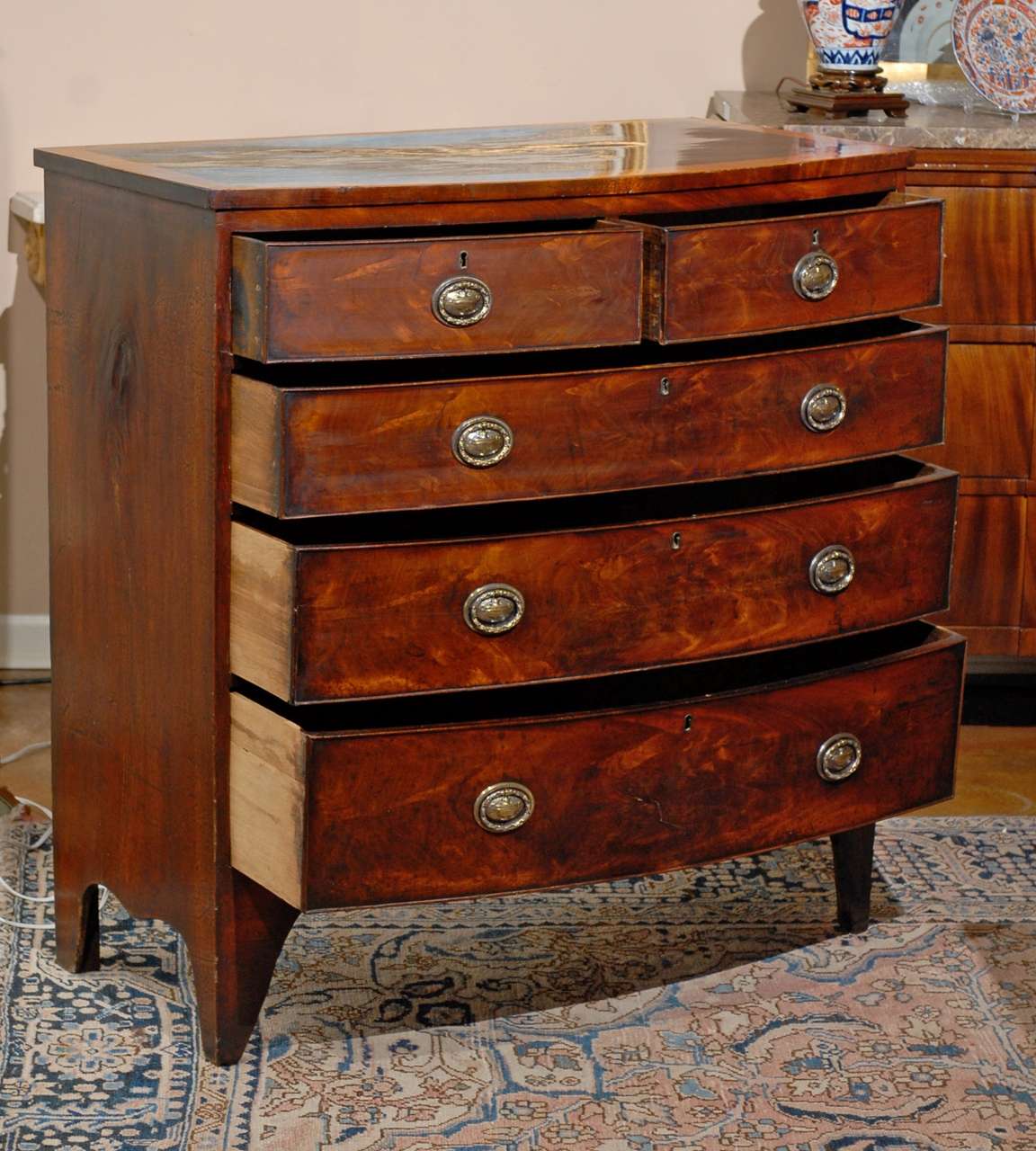 Satinwood George III Bow Front Chest