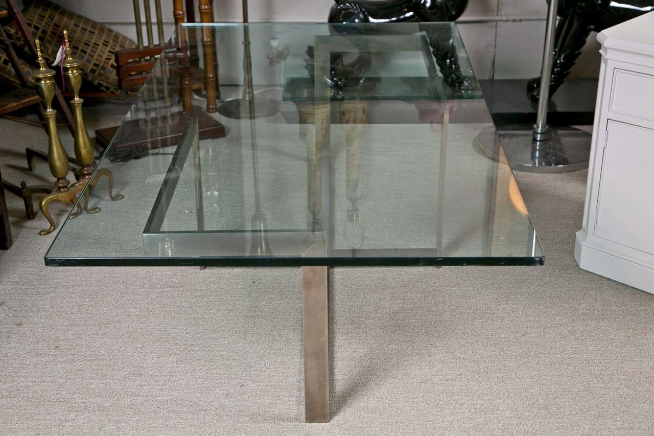 American Mid Century Chrome and Glass Cocktail Table