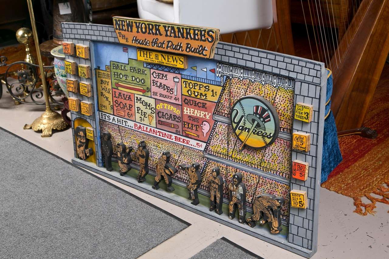 Original Three Dimentionsl Wood Painting " Yankee Stadium"