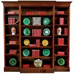 English Triple  Mahogany Seven Foot by Seven Foot Bookcase