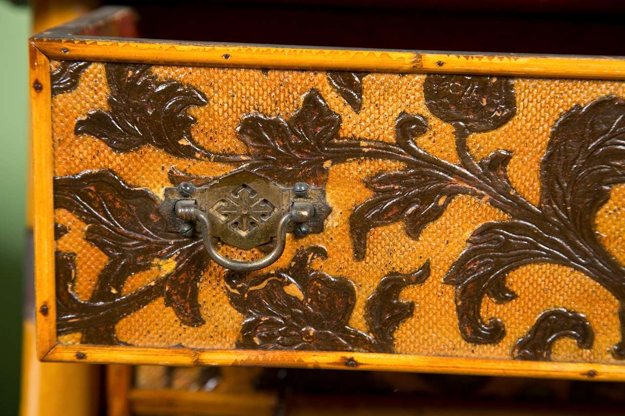 19th Century English Antique Bamboo Bookcase Circa 1880
