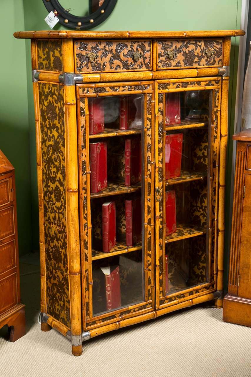 English Antique Bamboo Bookcase Circa 1880 5