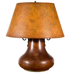 Copper and Mica Table Lamp