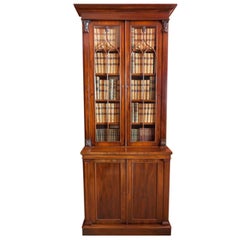 A fine William IV period tall mahogany and glazed door Bookcase