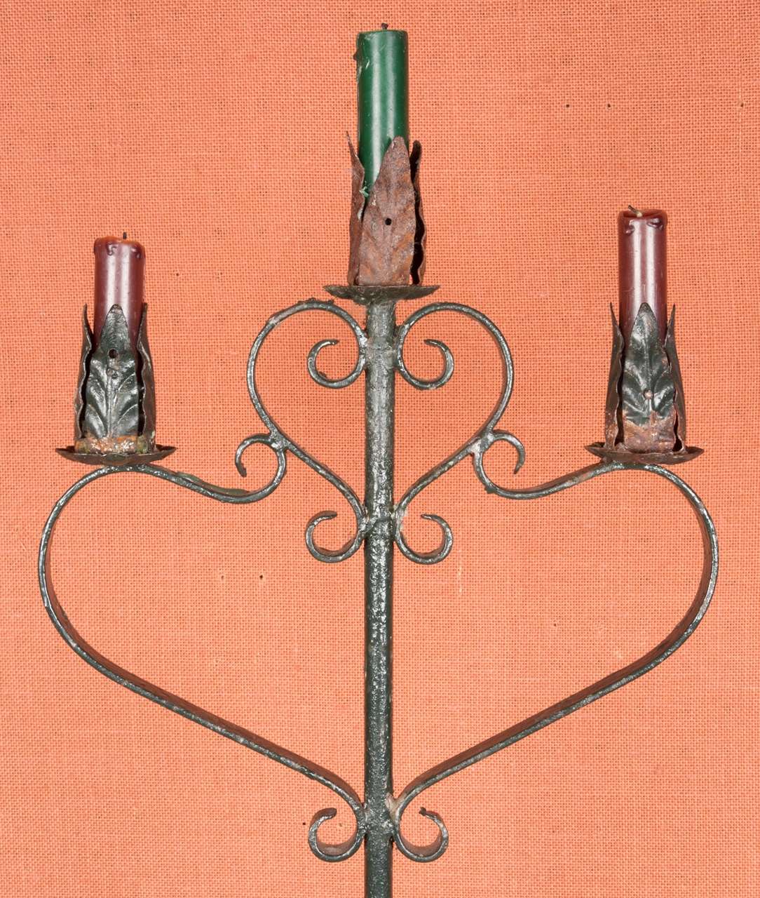 English A Victorian Period Iron Three-light Adjustable Candlestand  For Sale
