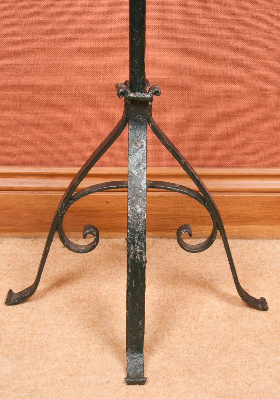 A Victorian Period Iron Three-light Adjustable Candlestand  In Excellent Condition For Sale In London, GB