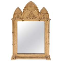 A most interesting small Late Regency carved wood and gilt Wall Mirror