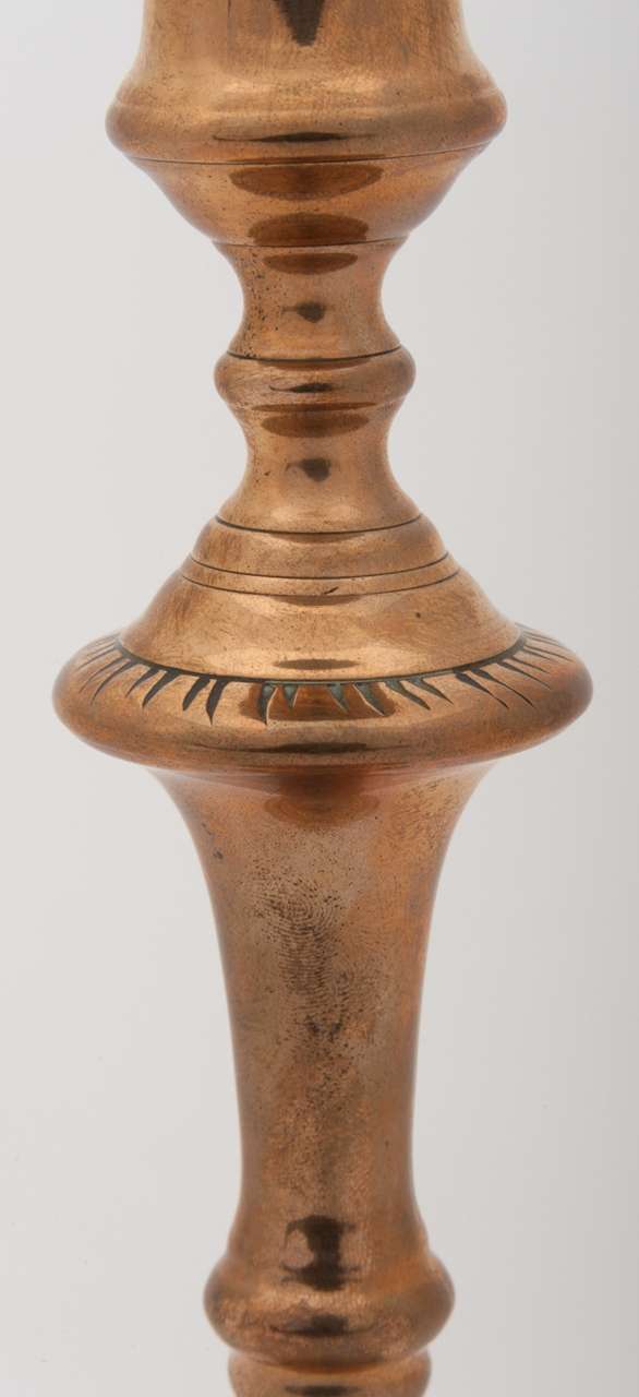 English A good early George III period bell metal candlestick  For Sale