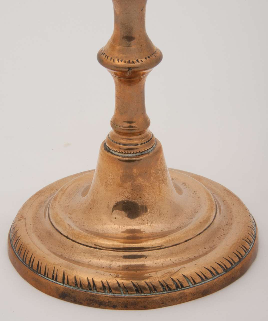 18th Century and Earlier A good early George III period bell metal candlestick  For Sale