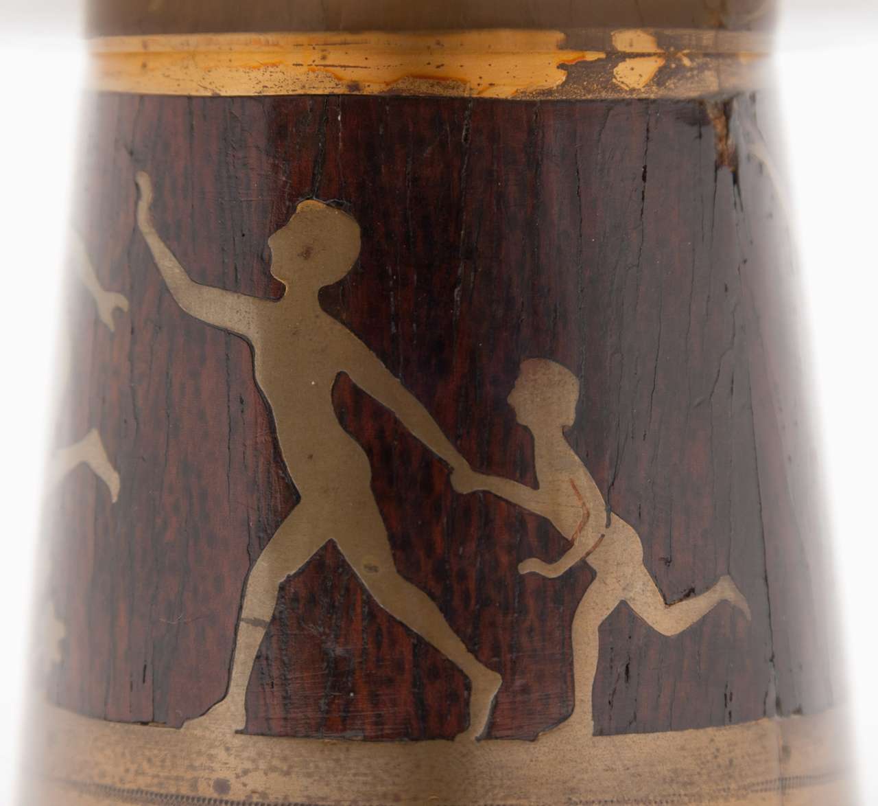 Early 20th Century Rosewood Tazza with Brass Inlay by Erhard & Sohne of Austria For Sale 3