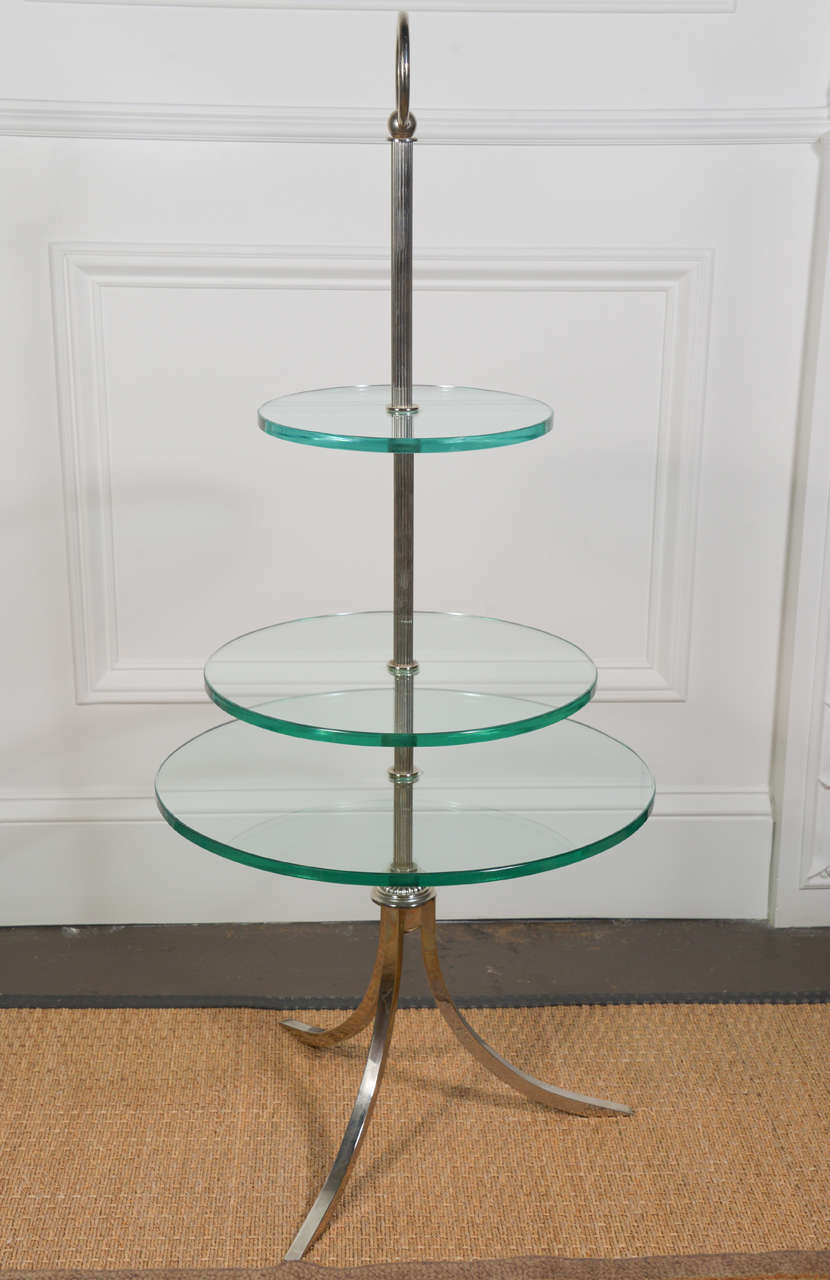 Unknown 3 Tiered Glass And Nickel Dessert Table