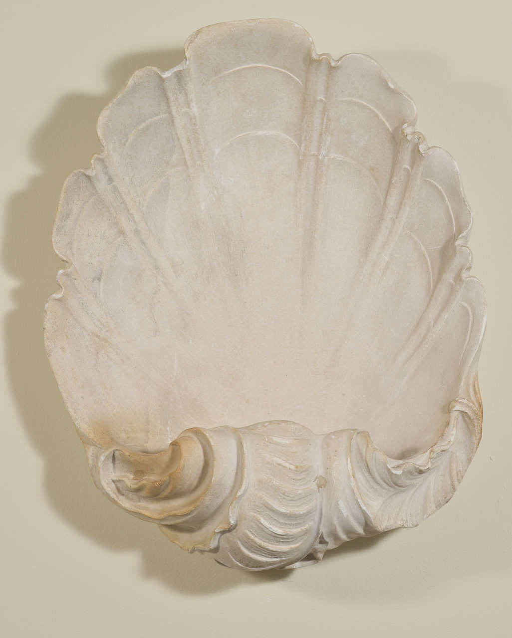 French Pair Of Plaster Shell Sconces