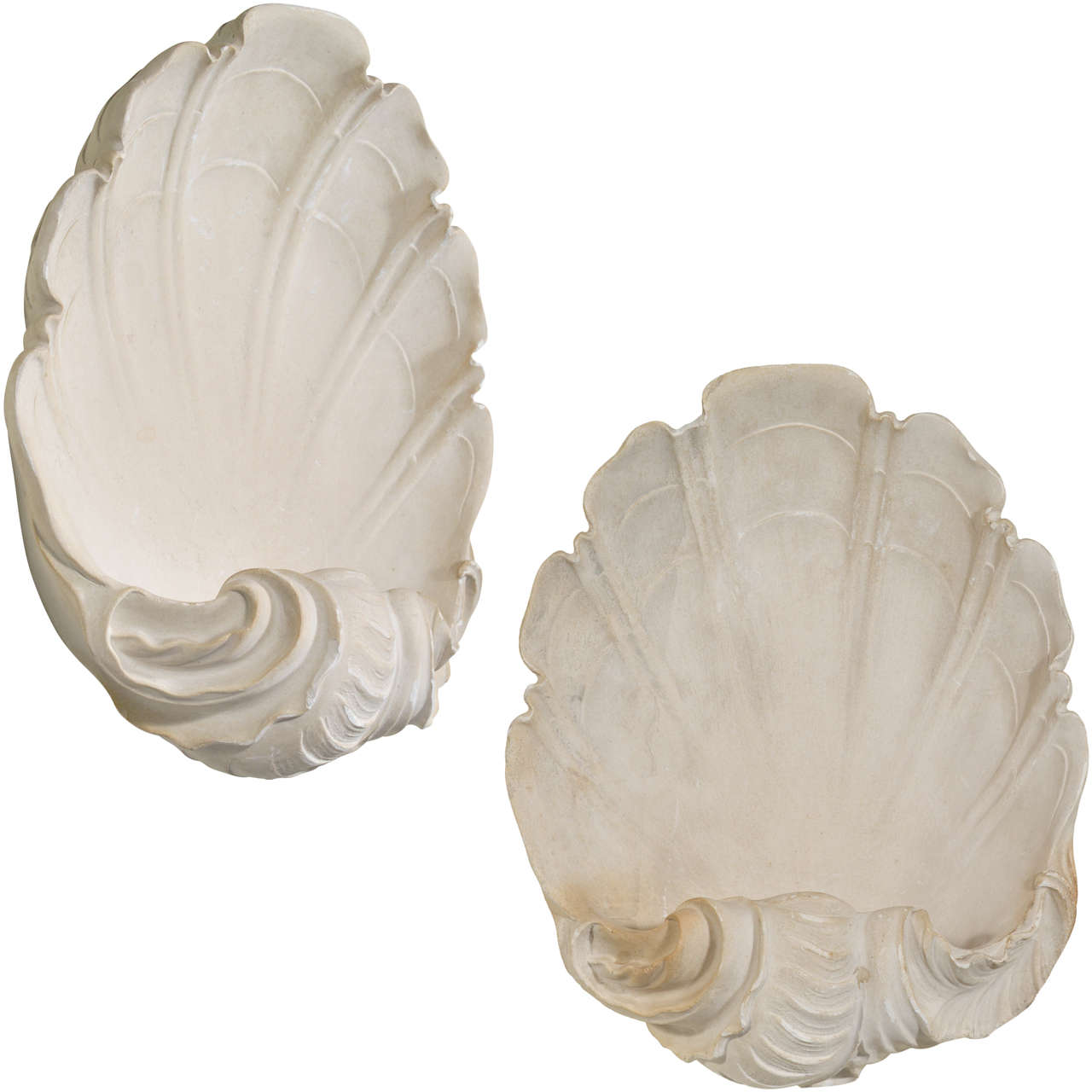 Pair Of Plaster Shell Sconces