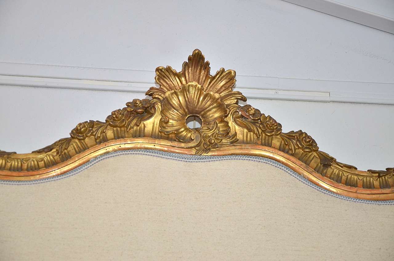 Louis XV Unusual Gilded Wood Headbed For Sale