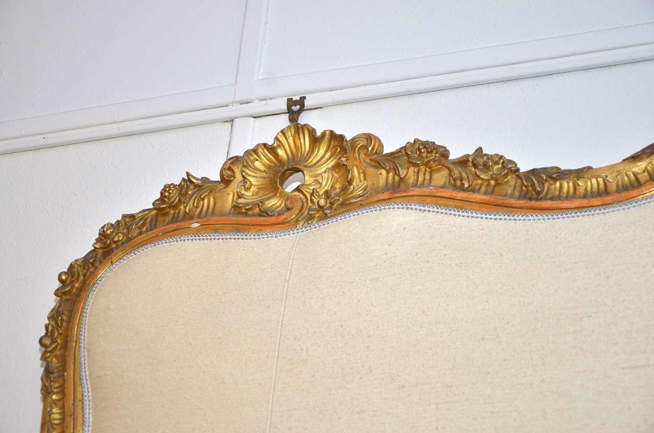 French Unusual Gilded Wood Headbed For Sale