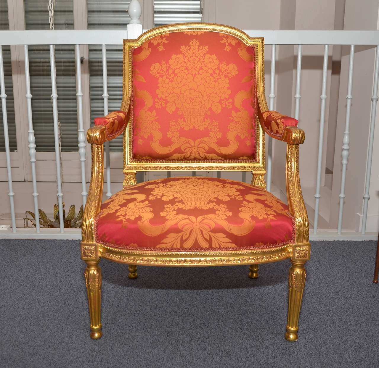Very rare set of 6 gorgeous gilded wood Louis XVI armchairs