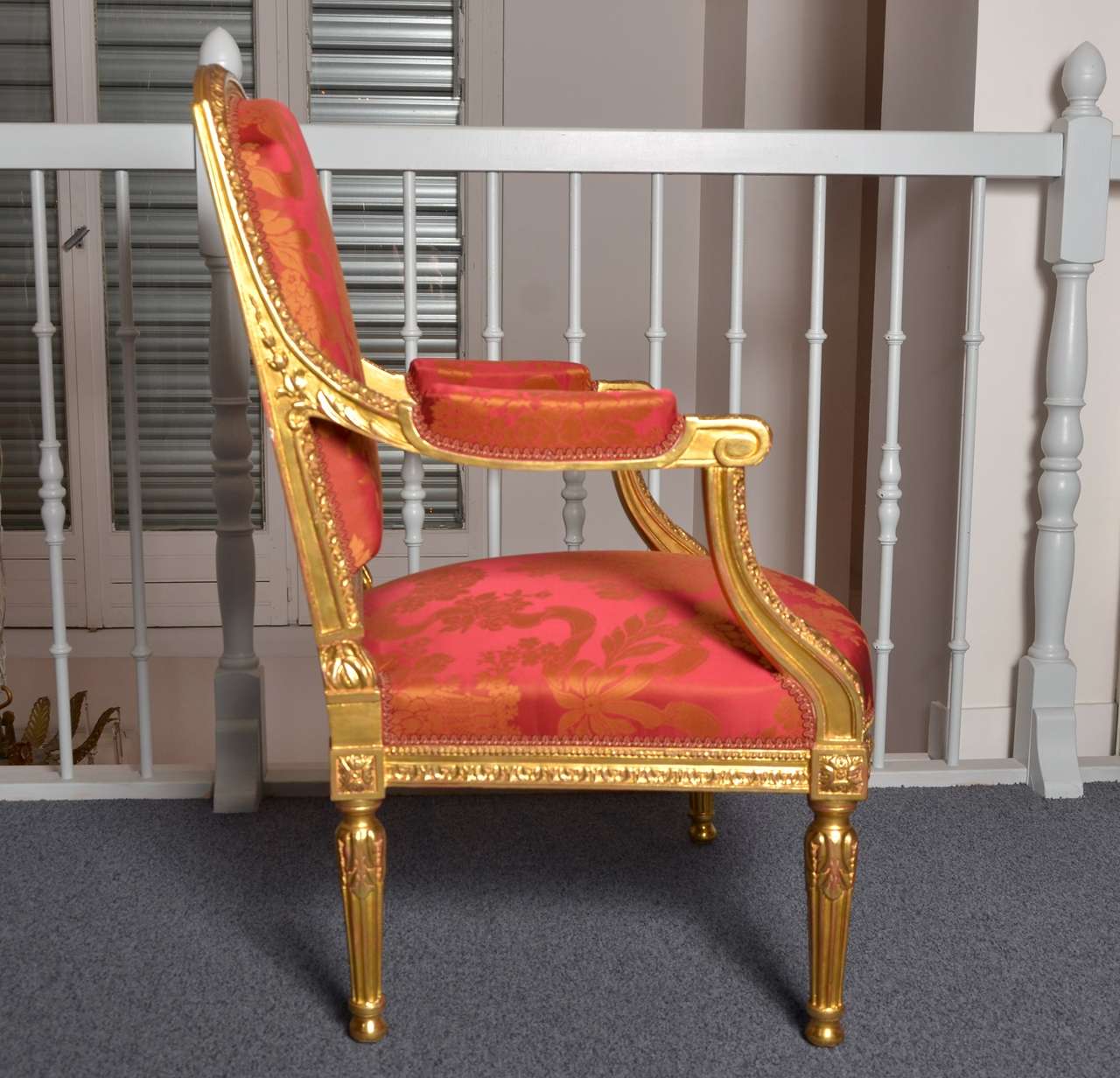 French Gorgeous Set Of 6 Gilded Wood Armchairs For Sale