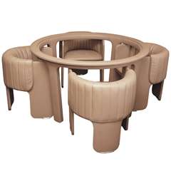 SALE Vintage Poltrona Frau Dining/Games Table with Four Chairs, c. 1970