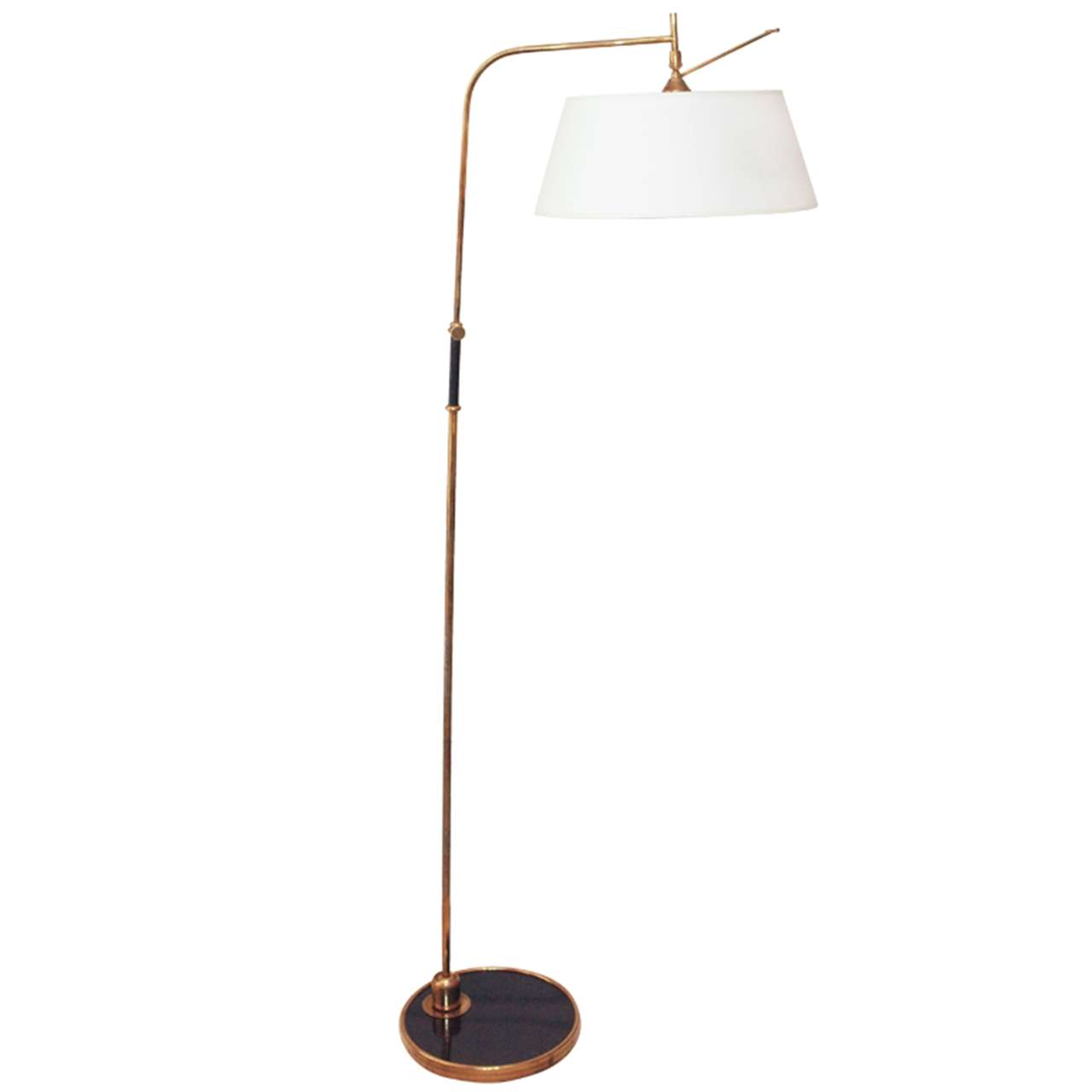 Elegant Articulated 1950s Bronze Floor Lamp For Sale