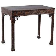 19th Century English Chinese Chippendale Style Tea Table