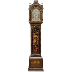 18th Century English Chinoiserie Lacquered Tall Case Clock, "Fra Wells, London