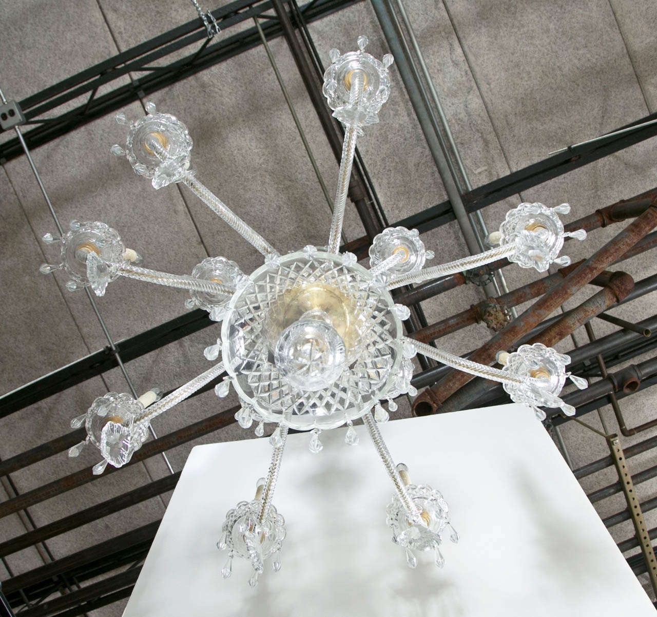 Large Swarovski Crystal Chandelier In Good Condition In Stamford, CT