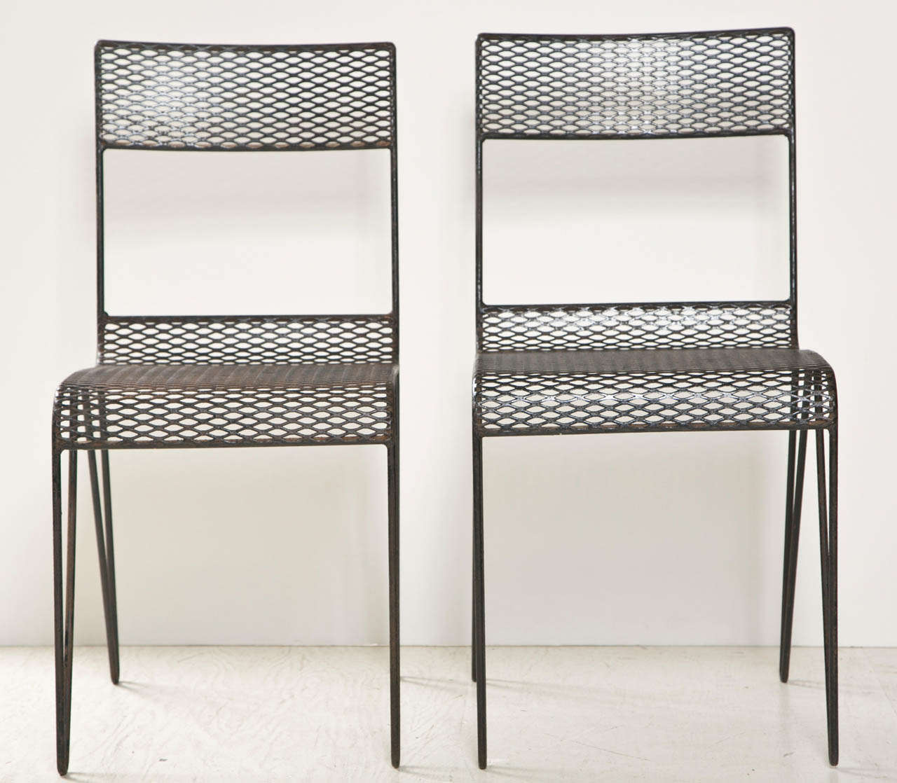Set of Eight French Mesh Metal Chairs Early 1900's (reduced from $3, 200) 4