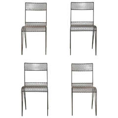 Set of Eight French Mesh Metal Chairs Early 1900's (reduced from $3, 200)