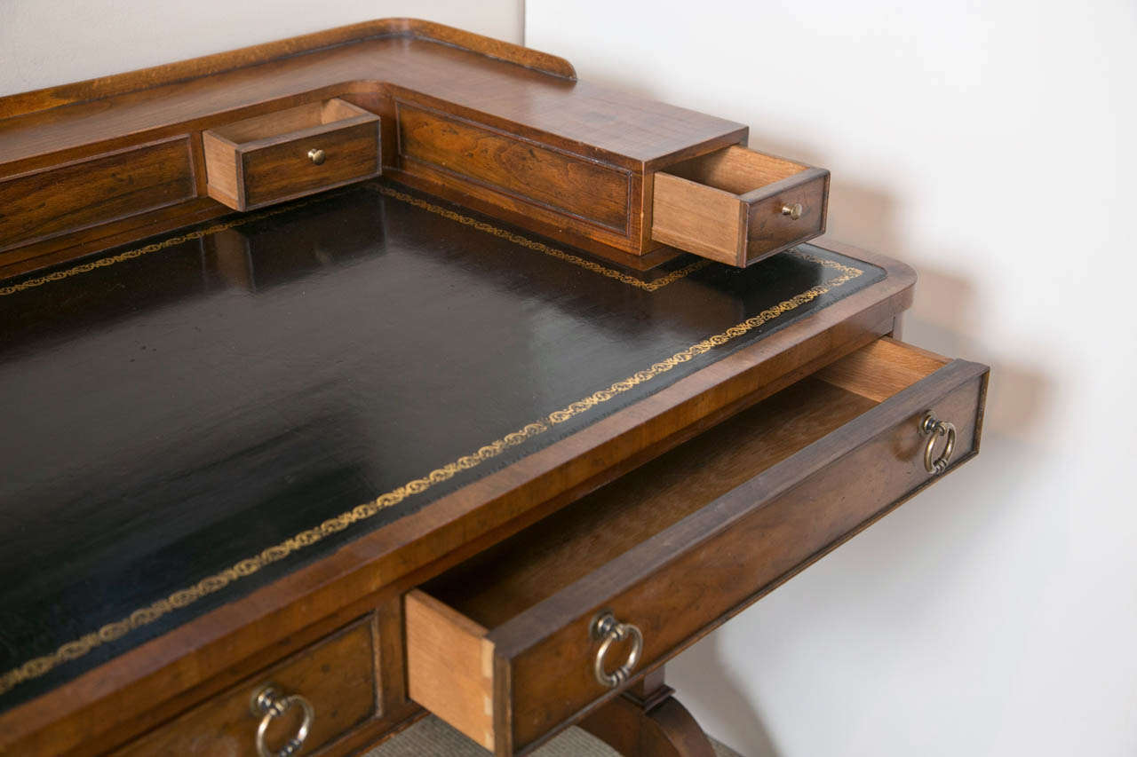 20th Century Baker Regency Style Leather Top Desk