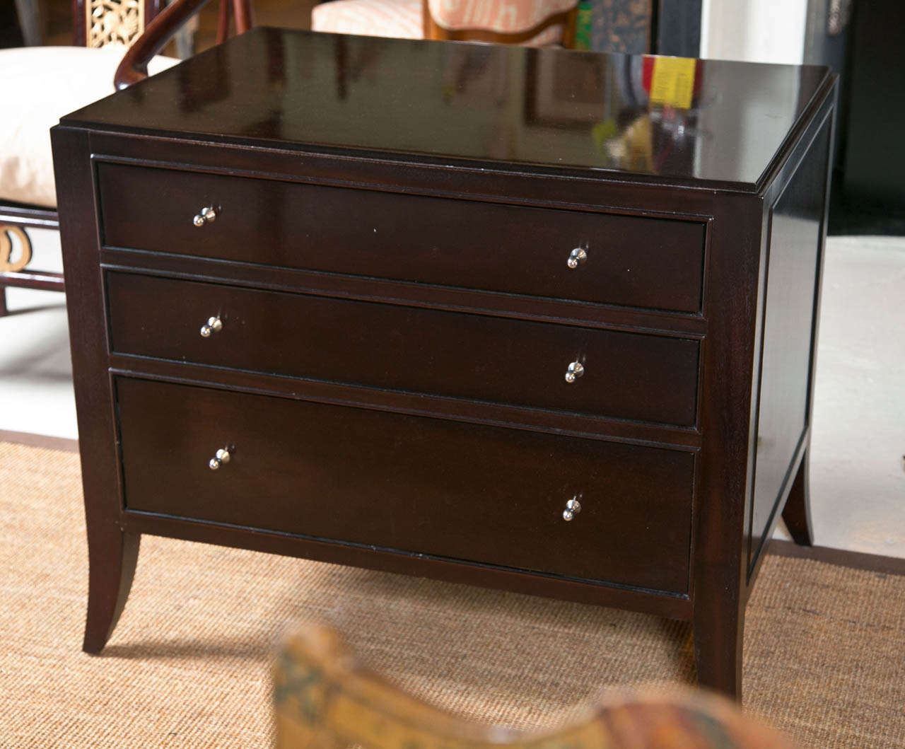 Java Mahogany Contemporary 3-Drawer Chest by Barbara Barry for Baker