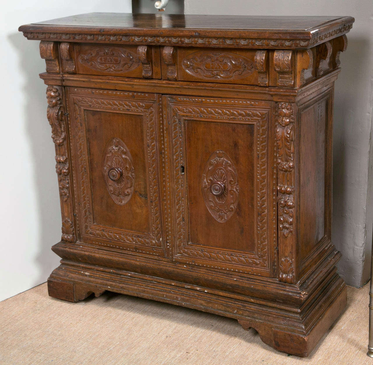 19th c. 2 Drawer Cabinet - Italy.