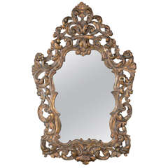 Antique 18th Century Italian Guilded Gesso Mirror