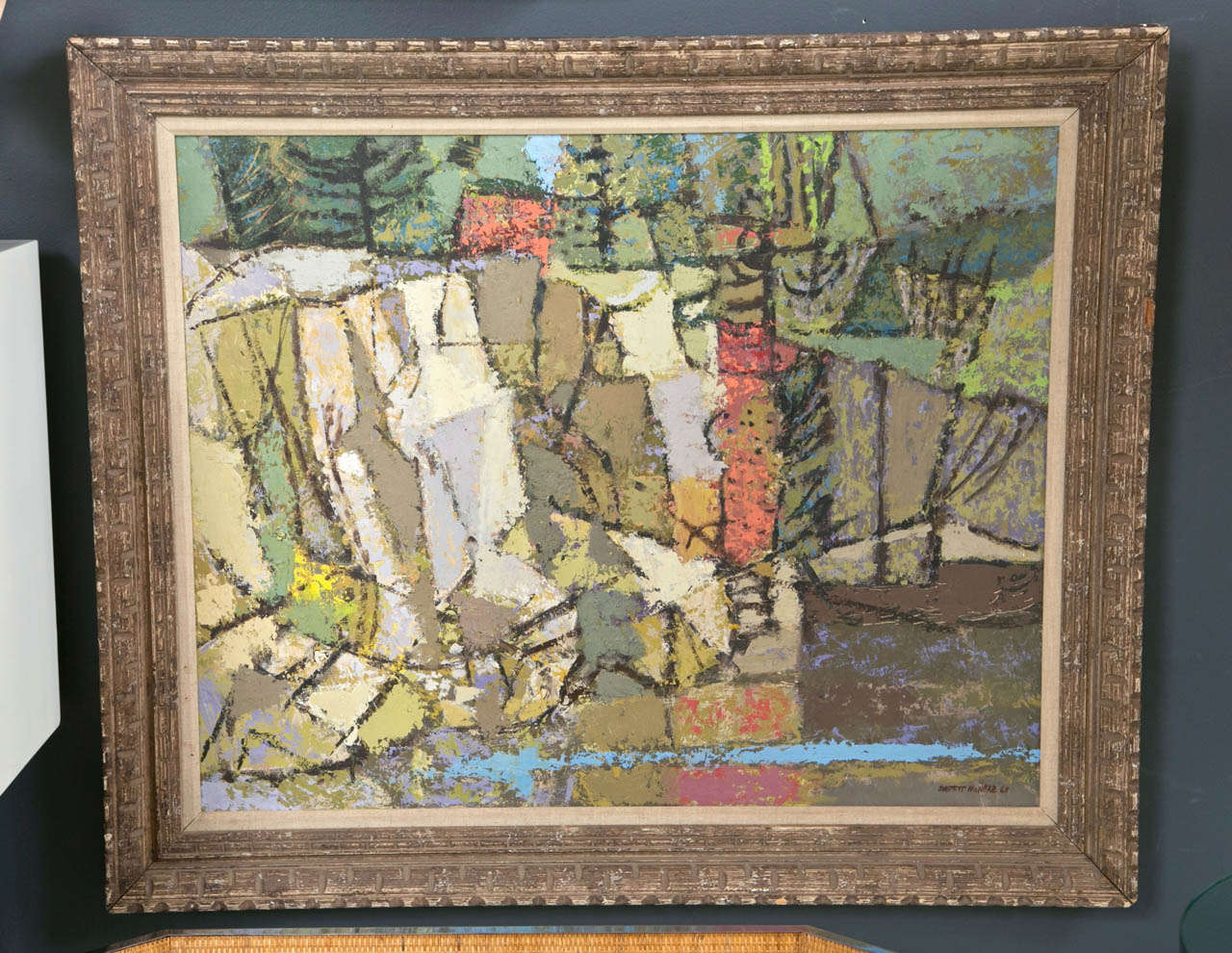 Mid-Century Abstract Oil Painting by Everett C. McNear 1