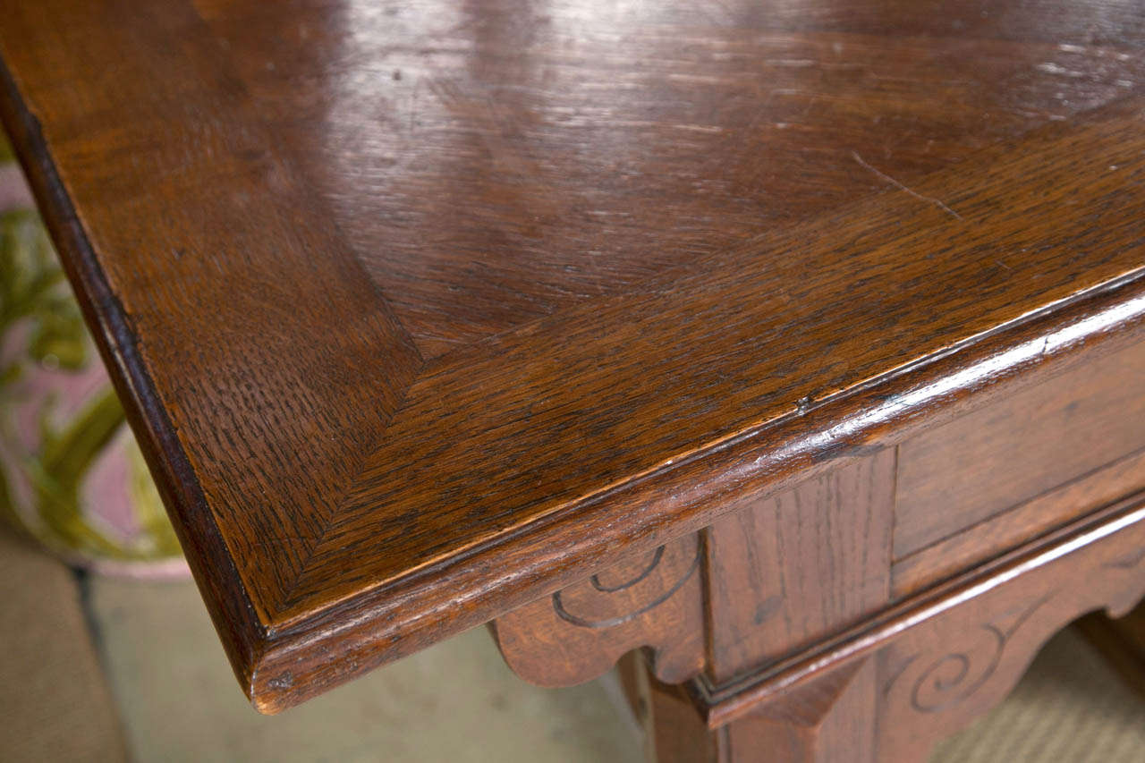 18th c. Oak Jacobean Hall Table w/ single Drawer 2