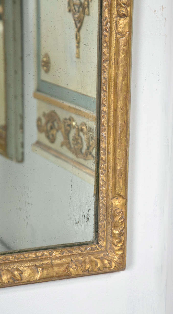19th Century French Louis XVI Trumeau Mirror