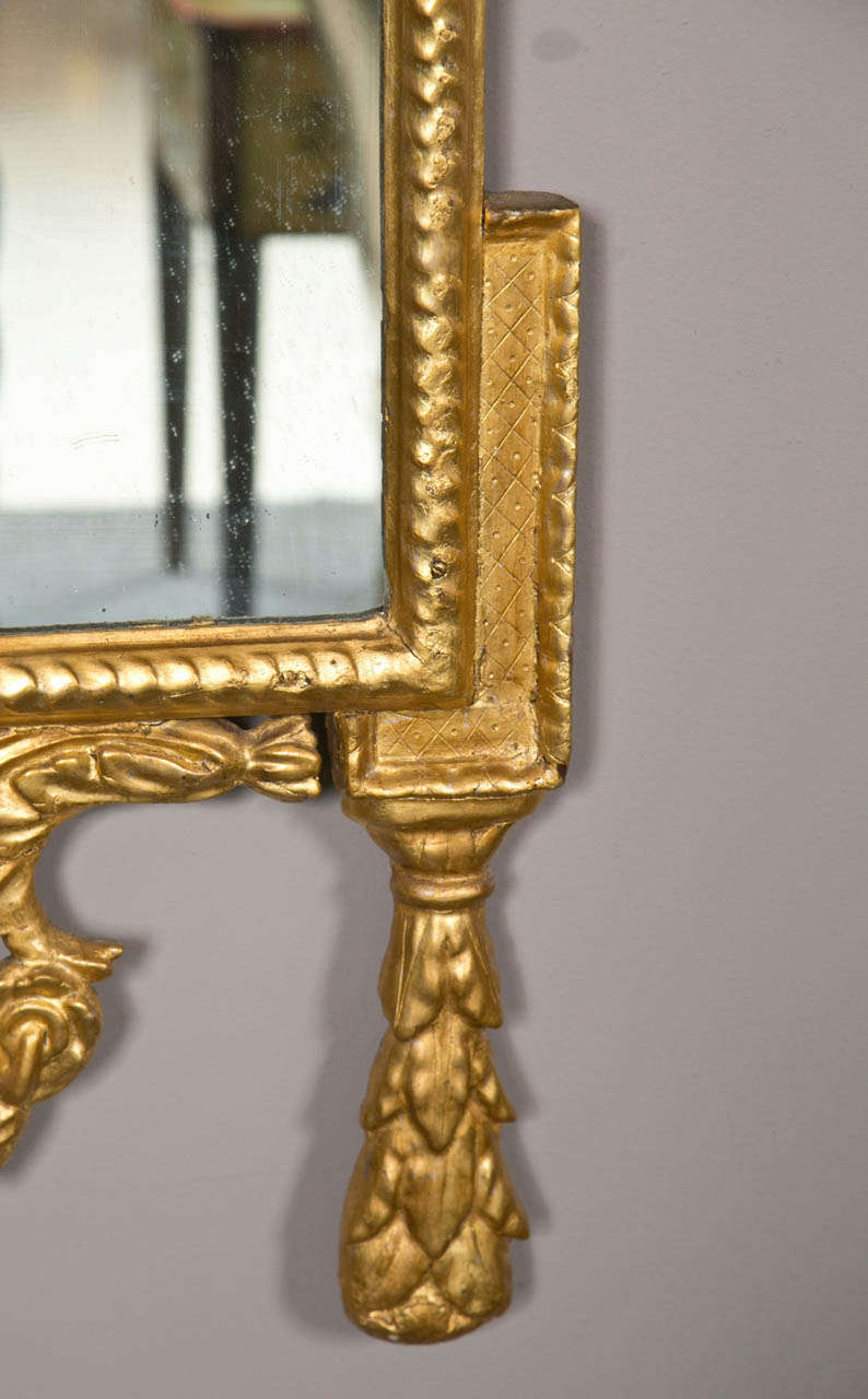 Late 18th Century 18th Century Pair of Water Gilt and Carved Mirrors