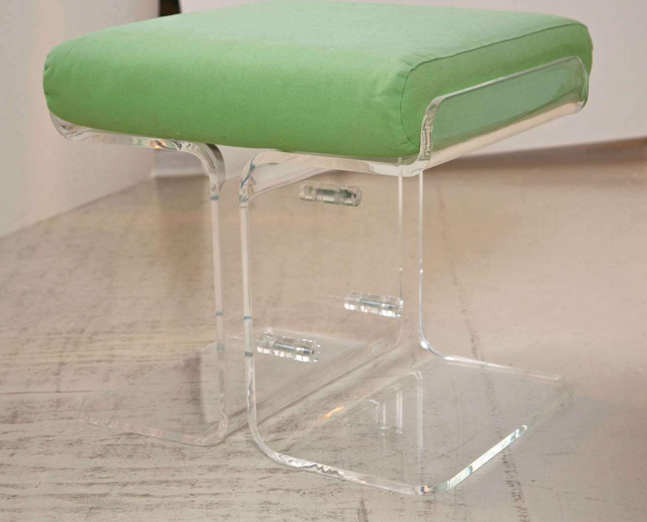 Mid-Century Modern Pair of Lucite Butterfly Stools