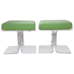 Pair of Lucite Butterfly Stools